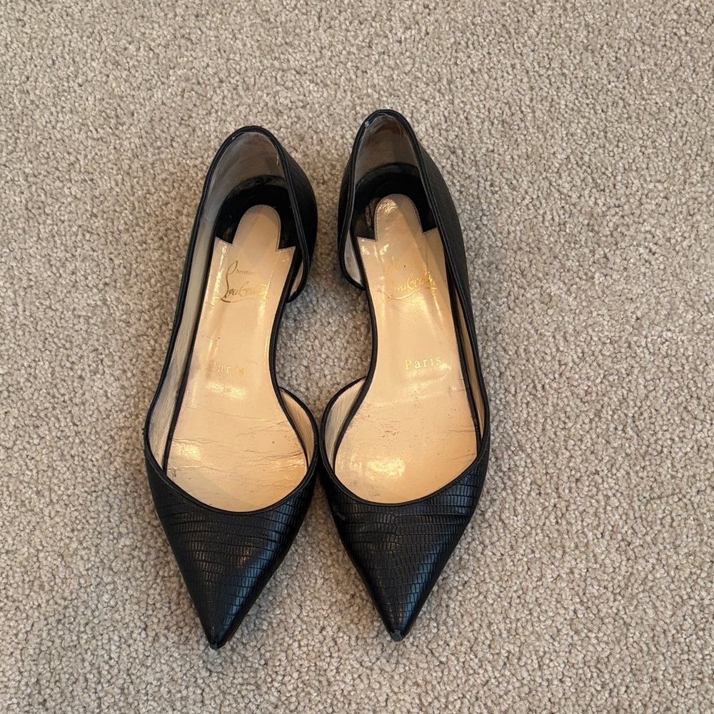 Christian Louboutin Black Pointed Flats